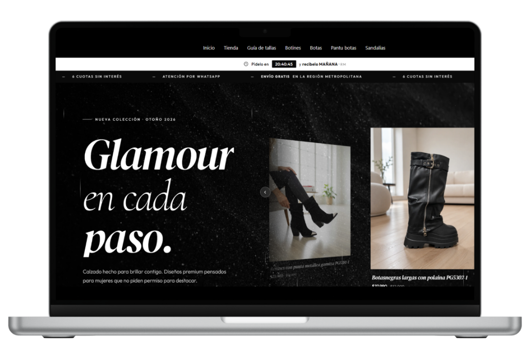 Web Glamour Shoes en notebook